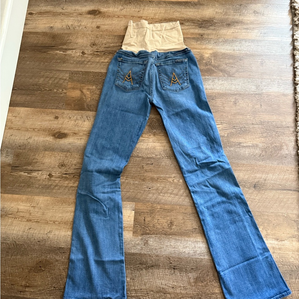 7 For All Mankind Maternity Blue Flare Jeans